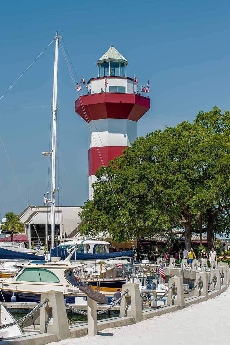 A Clear Blue Sky and Harbour Town Lighthouse