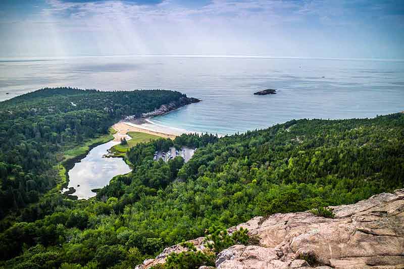 best national parks in maine The Beehive Cliff Trail from above