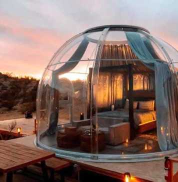 best places to go glamping in california Joshua Tree Remote Dessert Bubble Dome