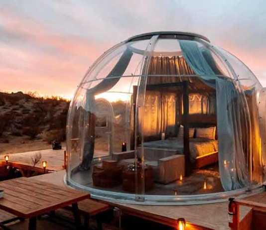best places to go glamping in california Joshua Tree Remote Dessert Bubble Dome