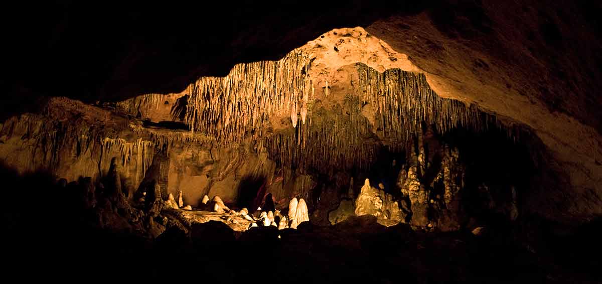 Florida Caverns Room lit up