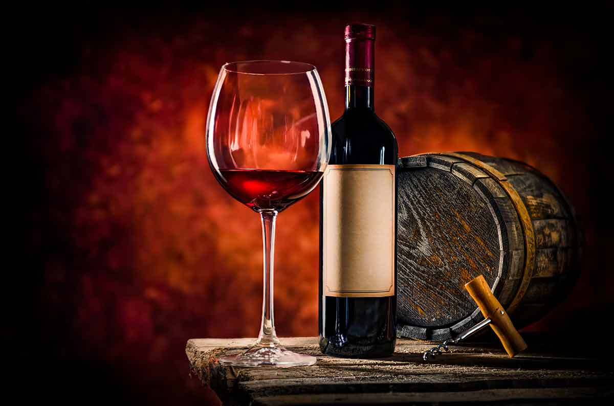 Wine And Barrel On A Table