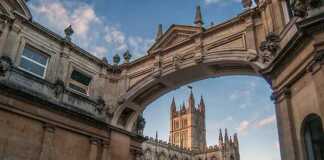 Looking At Bath Abbey Through And Arch