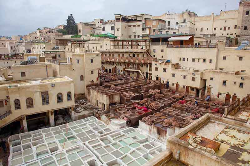 Tanneries Of Fes Old Tanks With Color Paint For Leather