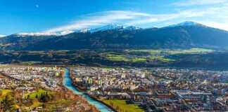 best things to do in innsbruck austria wide angle aerial panorama
