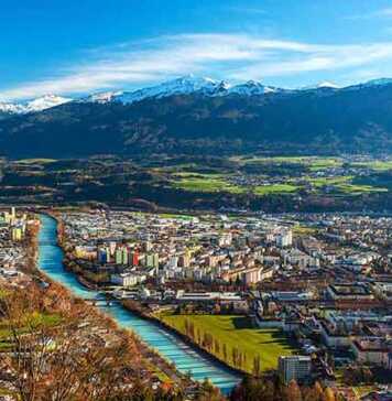 best things to do in innsbruck austria wide angle aerial panorama
