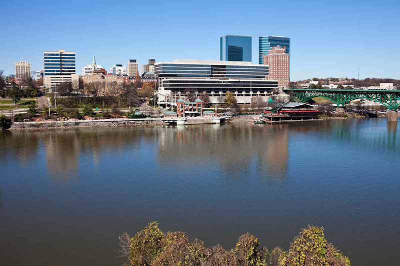 Knoxville river and city