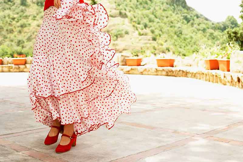 Female Flamenco Dancer Dancing Outdoors