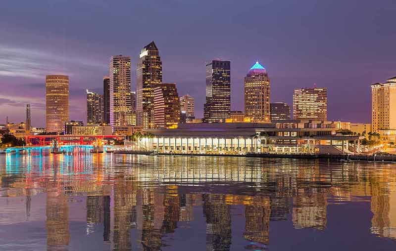 best things to do in tampa lights are reflected in a smooth artificial water surface.