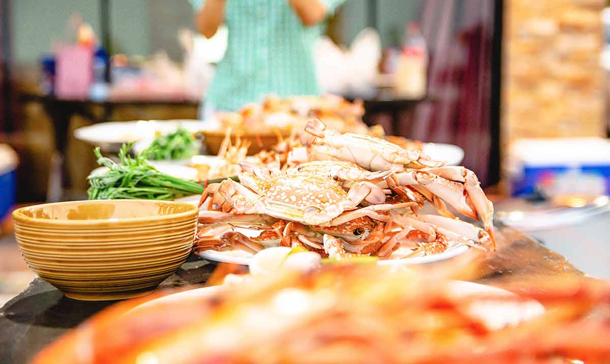Seafood Crab Of Restaurant With Other Dishes
