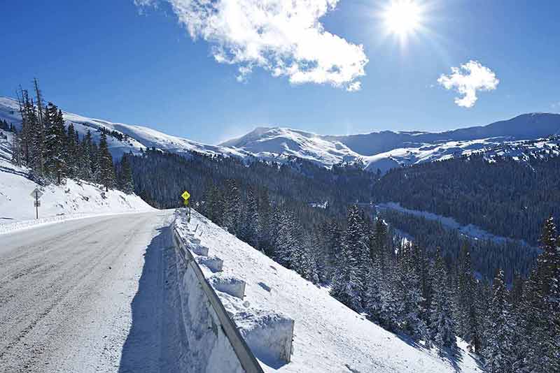 best time to visit colorado for snow winter road