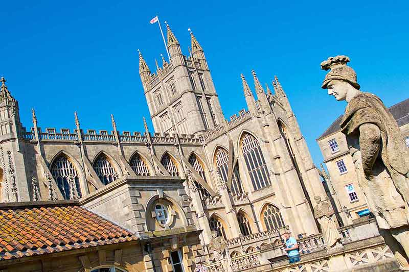 best time to visit england Roman Baths and Bath Abbey