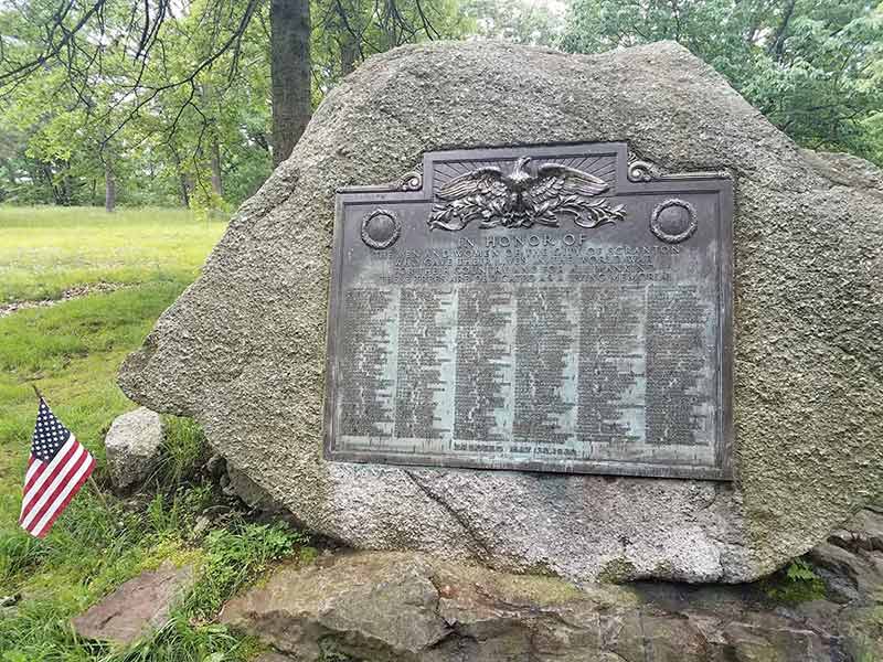 Large Stone With Plaque Honoring Veterans Of Scranton Pennsylvania