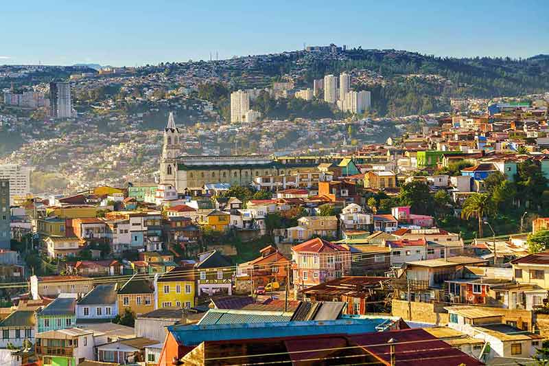 Colorful Buildings Of The UNESCO World Heritage City Of Valparaiso