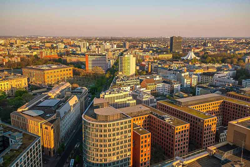 Berlin Downtown City Skyline aerial view