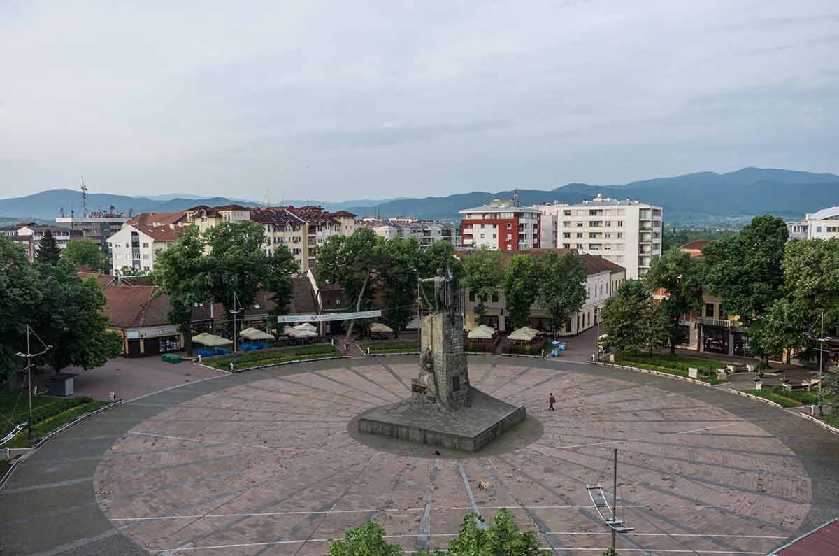 Central Square With Monument To A Serbian Soldier. Kraljevo