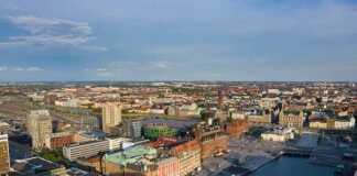 Aerial view of Malmo Downtown