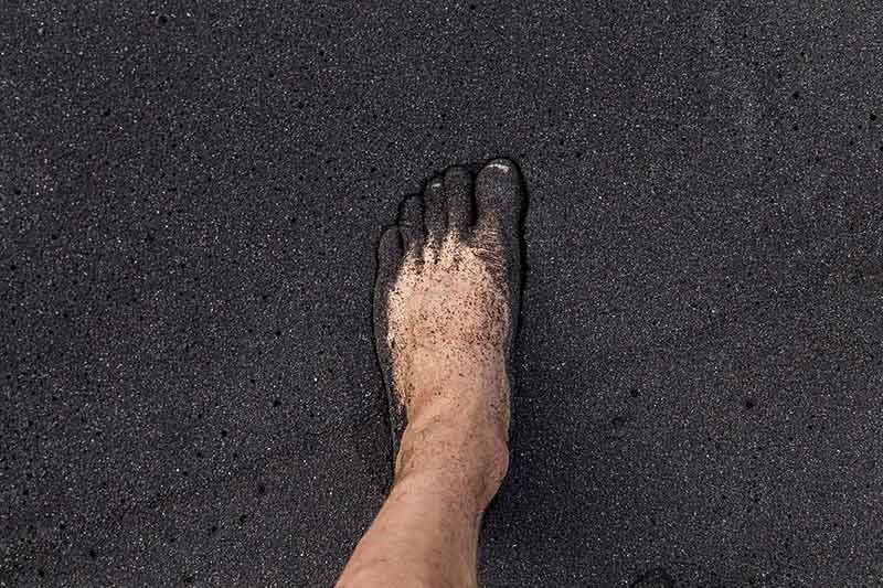 black sand beach tenerife foot