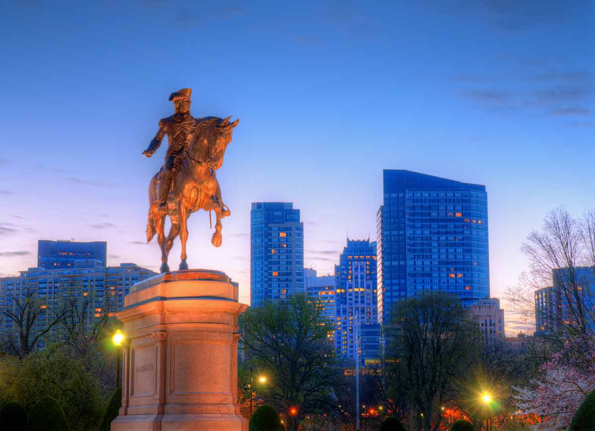George Washington on a horse statue boston landmarks