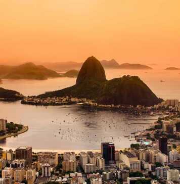 Rio de Janeiro and sugarloaf mountain at sunset