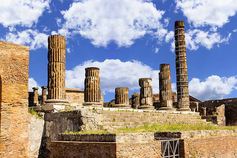 Columns From Pompeii With Bleu Sky