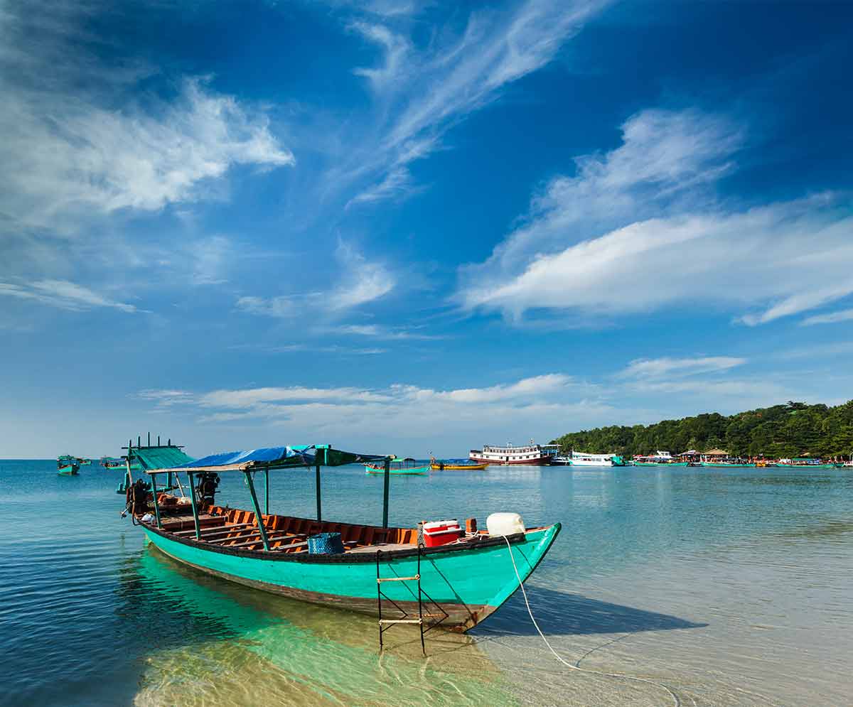 cambodia beaches resorts boats in Sihanoukville