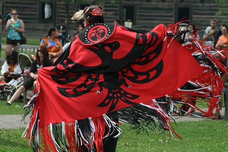 canada summer First Nations dance at Fort William Historic Park