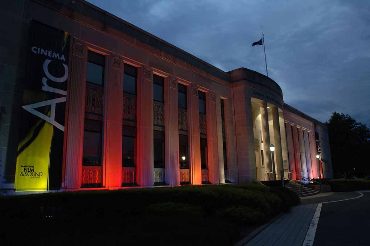 canberra attractions national film and sound archive at night