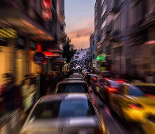 car rental mexico city traffic blur