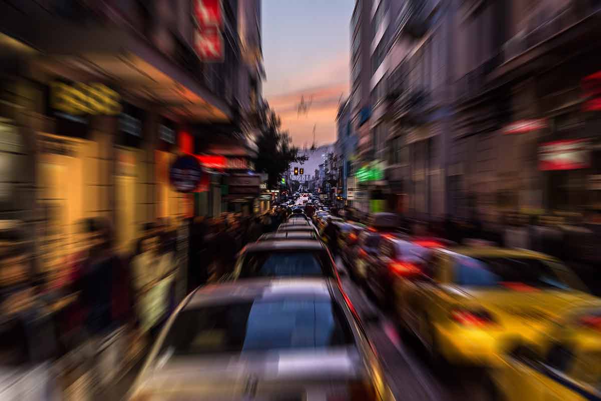 car rental mexico city traffic blur