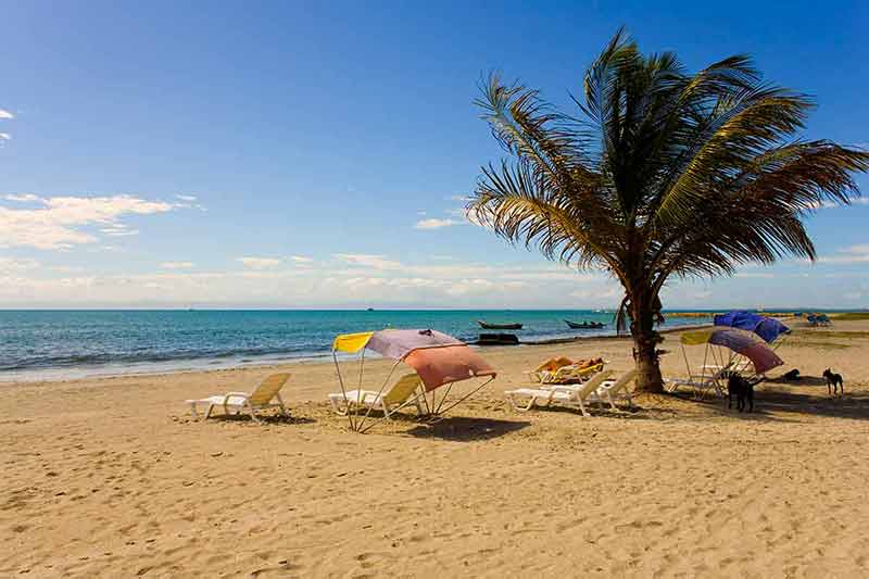 caracas venezuela landmarks beach lounges on the sand