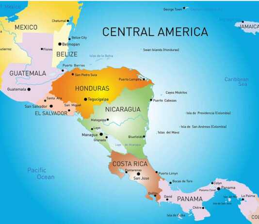 central america countries map