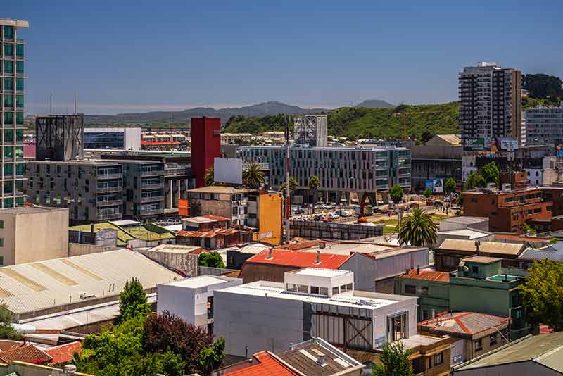 tight shot of town Concepción town centre