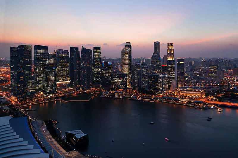 Singapore City At Sunset