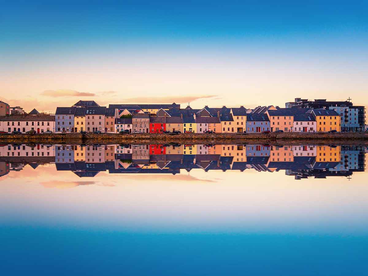 Beautiful panoramic sunset view of The Claddagh