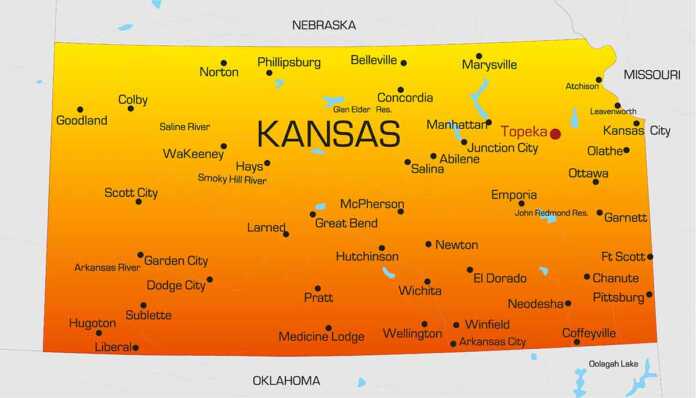 Cities In Kansas Map 696x398 