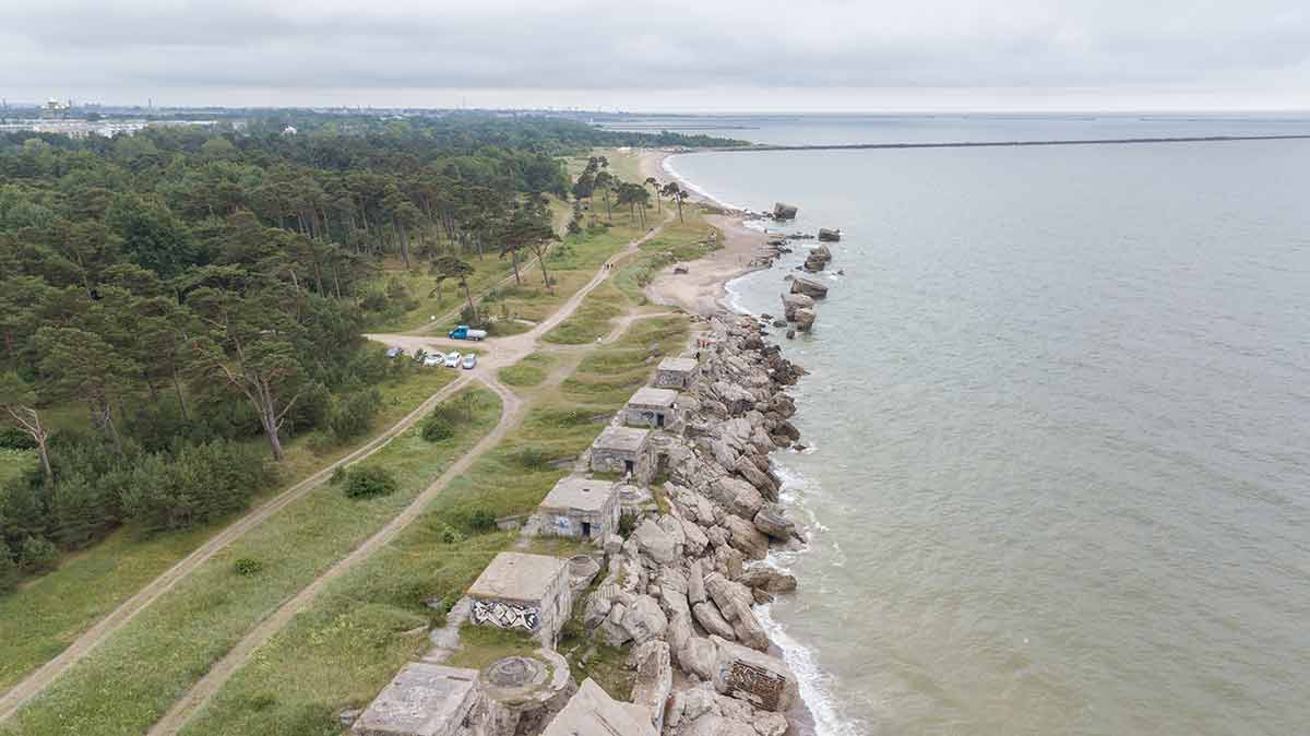 Liepaja, Latvia Baltic Sea, Seaside Aerial Drone Top View