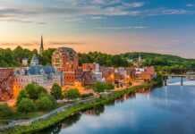 20 Maine Cities And Towns That Look Straight Off A Postcard aerial view of augusta waterfront