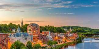 20 Maine Cities And Towns That Look Straight Off A Postcard aerial view of augusta waterfront