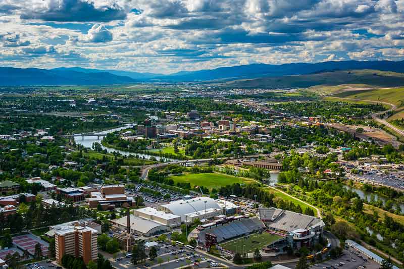 aerial view of missoula