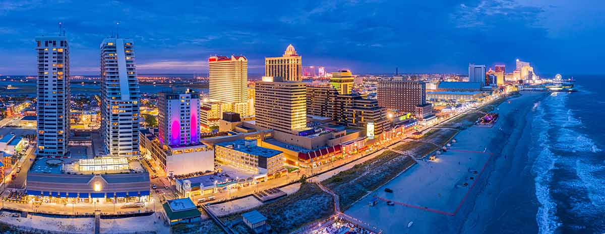 aerial view of waterfront in atlantic city