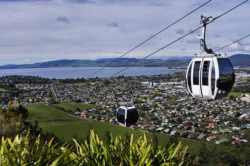 aerial view of Rotorua from the tramway