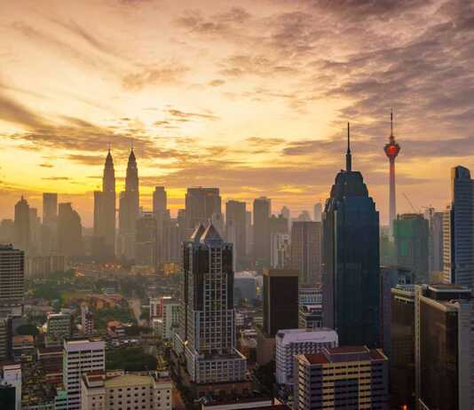 Downtown Kuala Lumpur Skyline At Twilight