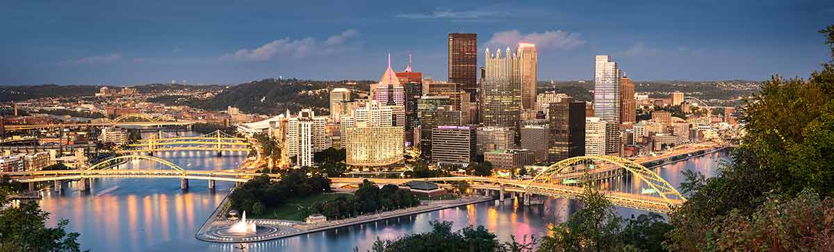 Pittsburgh Skyline By Night
