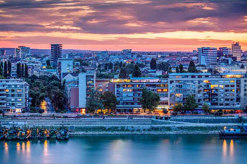 Novi Sad skyline across the river