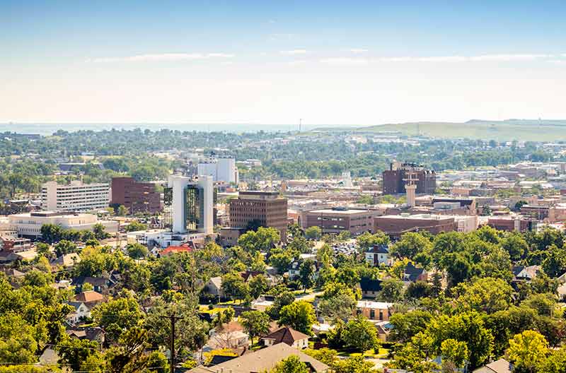 aerial view of rapid city