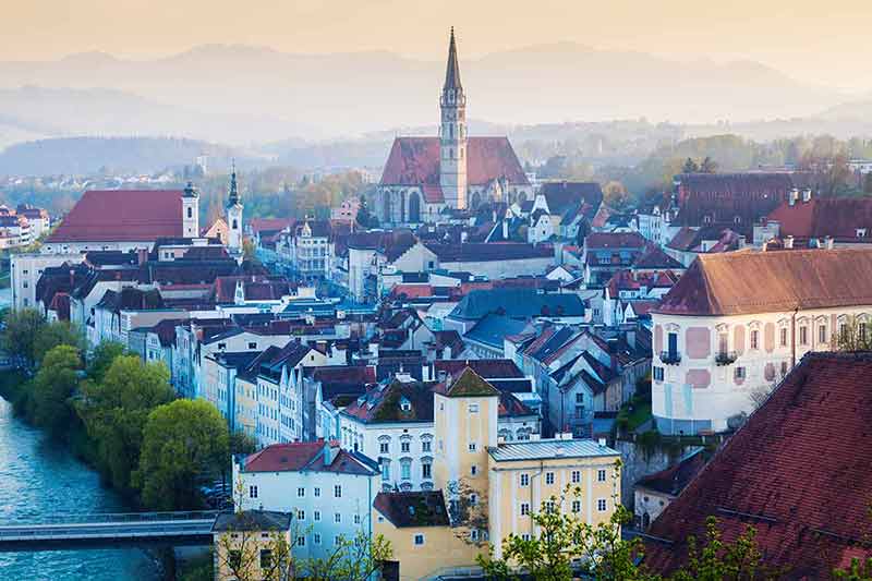 Panorama Of Steyr In The Morning