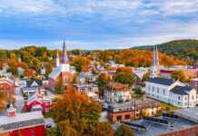 20 Vermont Cities And Towns That Look Incredible In Every Season aerial view of burlington in autumn