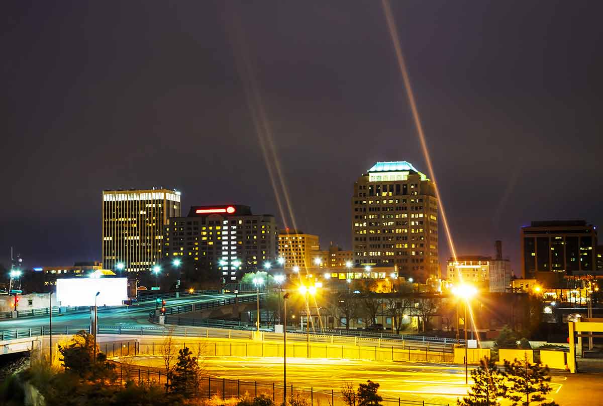 Night View Of Colorado Springs Downtown