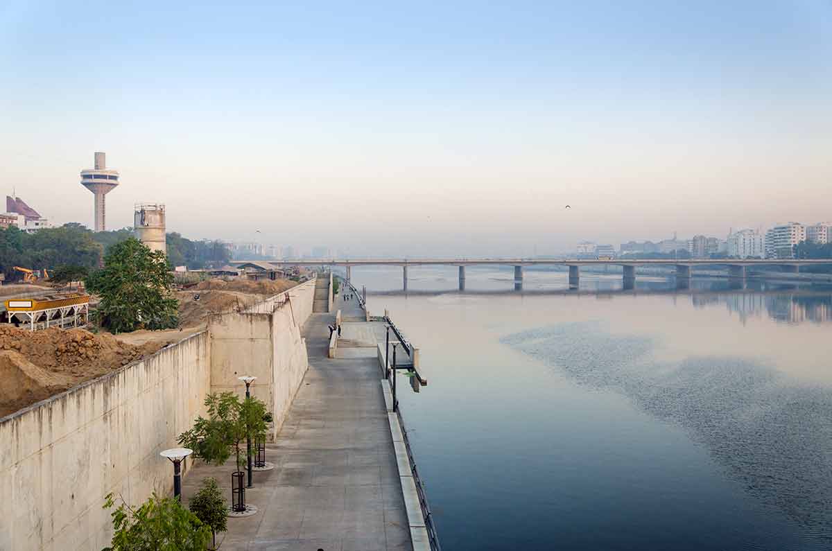 View Of Sabarmati Riverfront In Ahmedabad